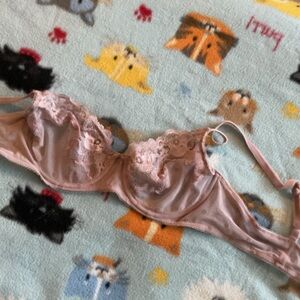 Sheer Lace Underwire Bra - Blush Pink